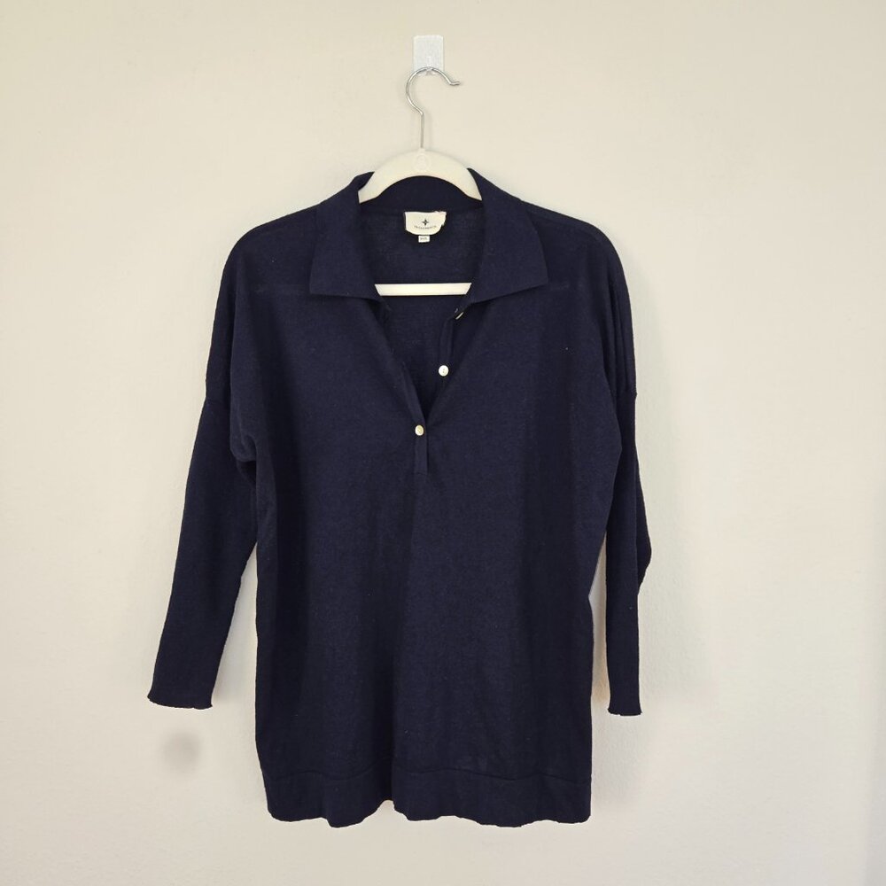 Linen-blend Long Sleeve - Size S/M | Navy Blue